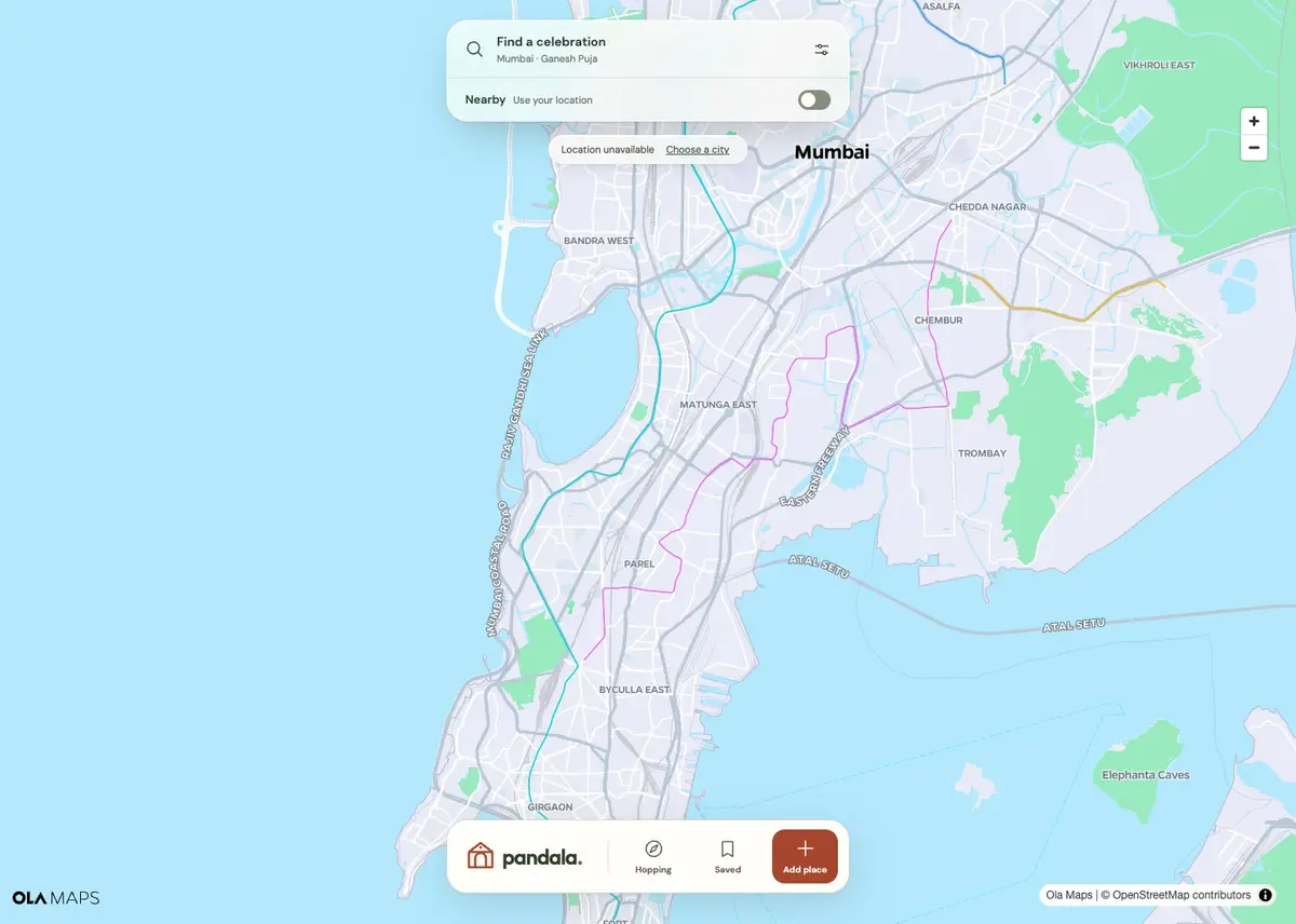 The pandala festival guide: discovering pandals, community routes, and live celebrations on the map