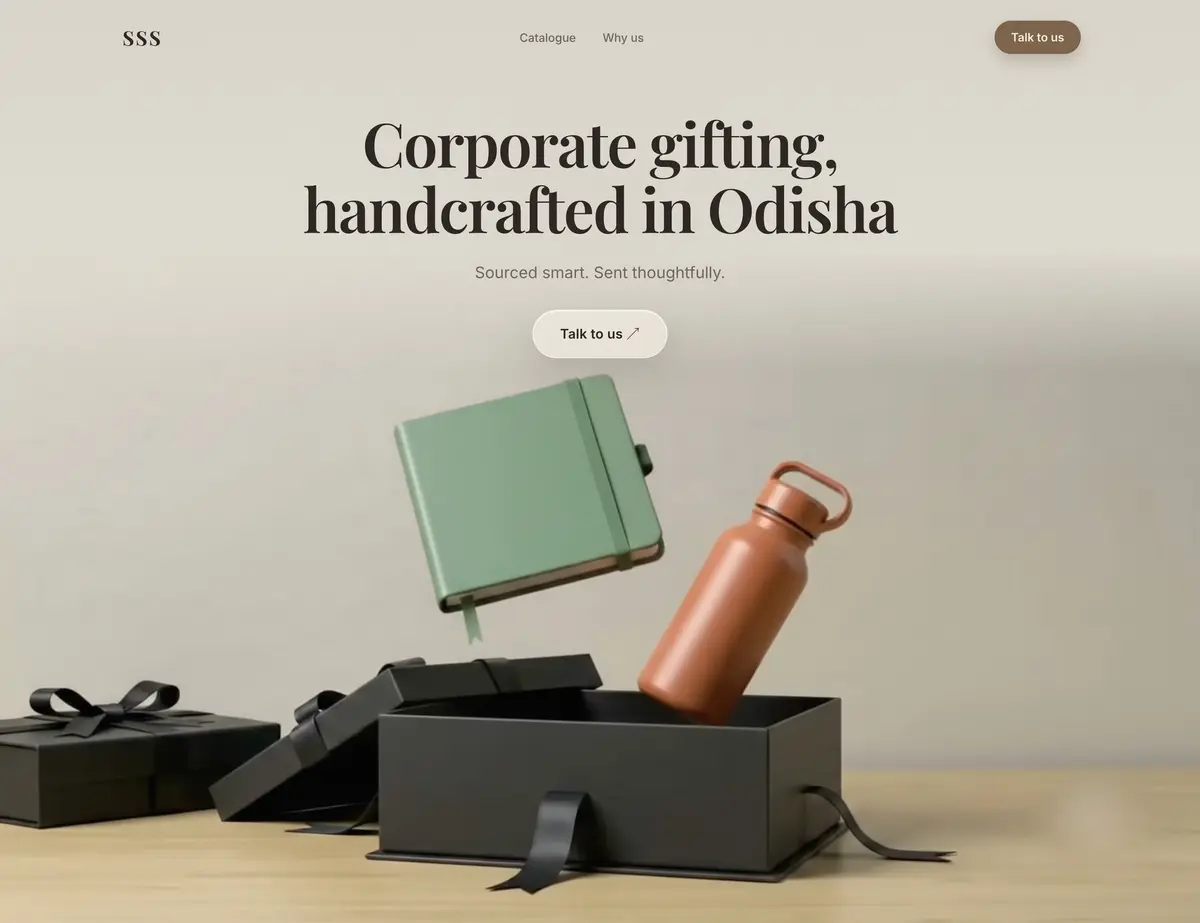 The sssgifting website: curated corporate hampers and thoughtful bespoke gift boxes